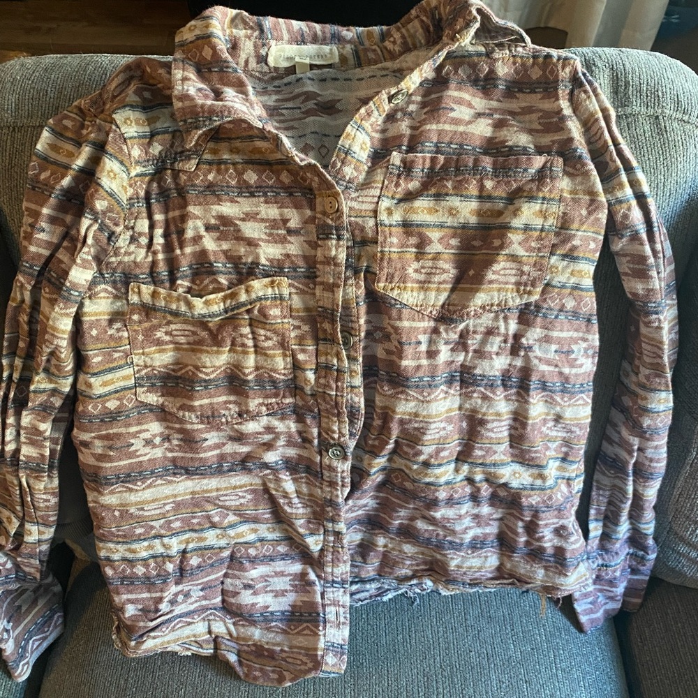 Western style cropped flannel